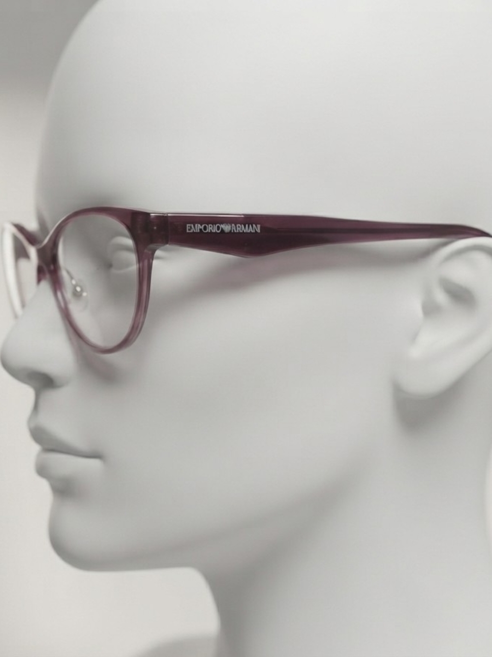 Women's Transparent Mauve Cat-Eye Glasse Frame 53-16-40 Low Bridge. - Picture 2 of 8